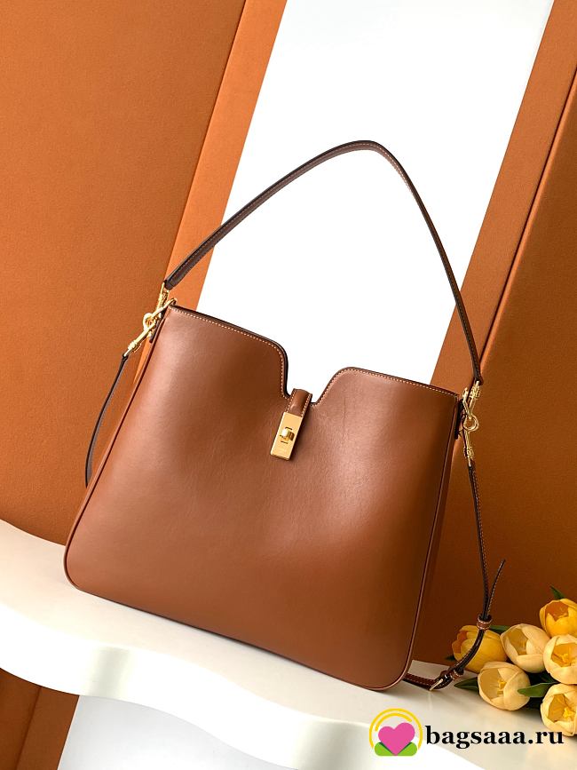 Bagsaaa Celine Medium Camille 16 Soft Bag In Smooth Calfskin 119563 Brown - 36cm - 1