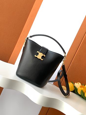 Bagsaaa Celine Small Bucket Louise In Smooth Calfskin 119173 Black - 19cm