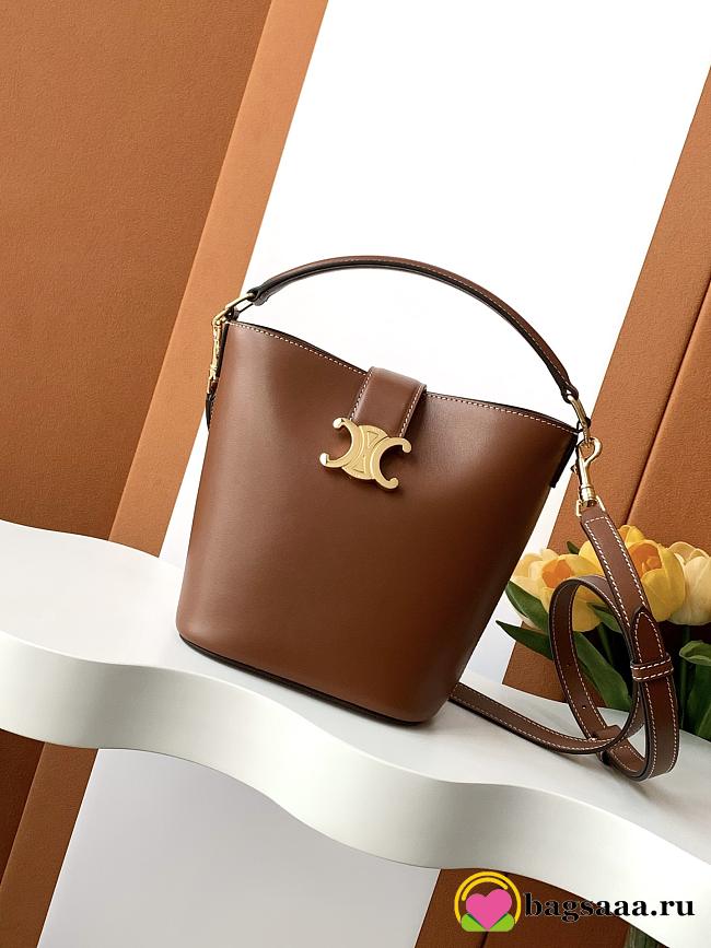 Bagsaaa Celine Small Bucket Louise In Smooth Calfskin 119173 Brown - 19cm - 1