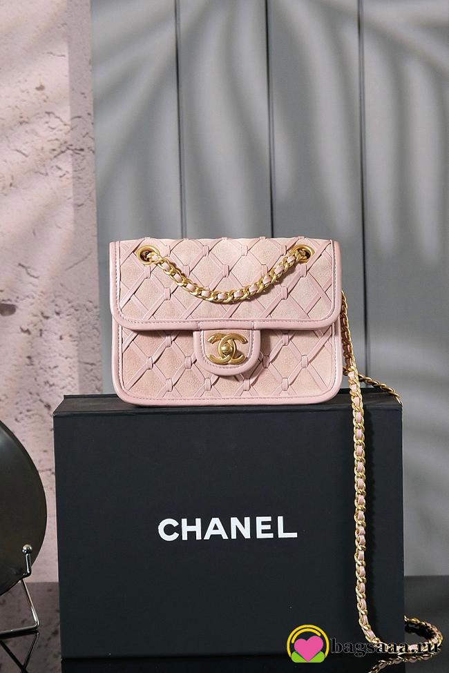 Bagsaaa Chanel Mini Flap Bag AS4797 Light Pink Suede - 19cm - 1