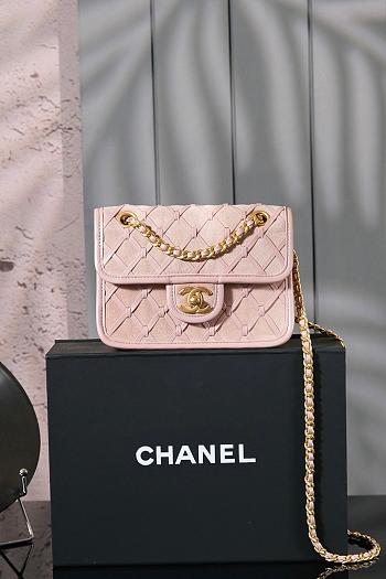 Bagsaaa Chanel Mini Flap Bag AS4797 Light Pink Suede - 19cm