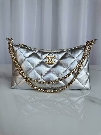 Bagsaaa Chanel Hobo Handbag AS5528 Silver - 26cm
