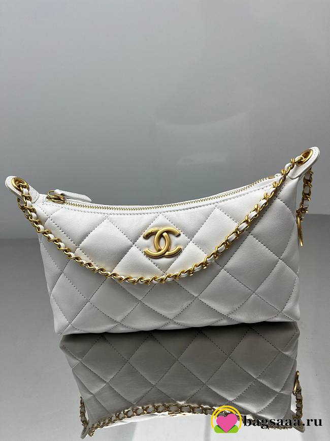 Bagsaaa Chanel Hobo Handbag AS5528 White - 26cm - 1