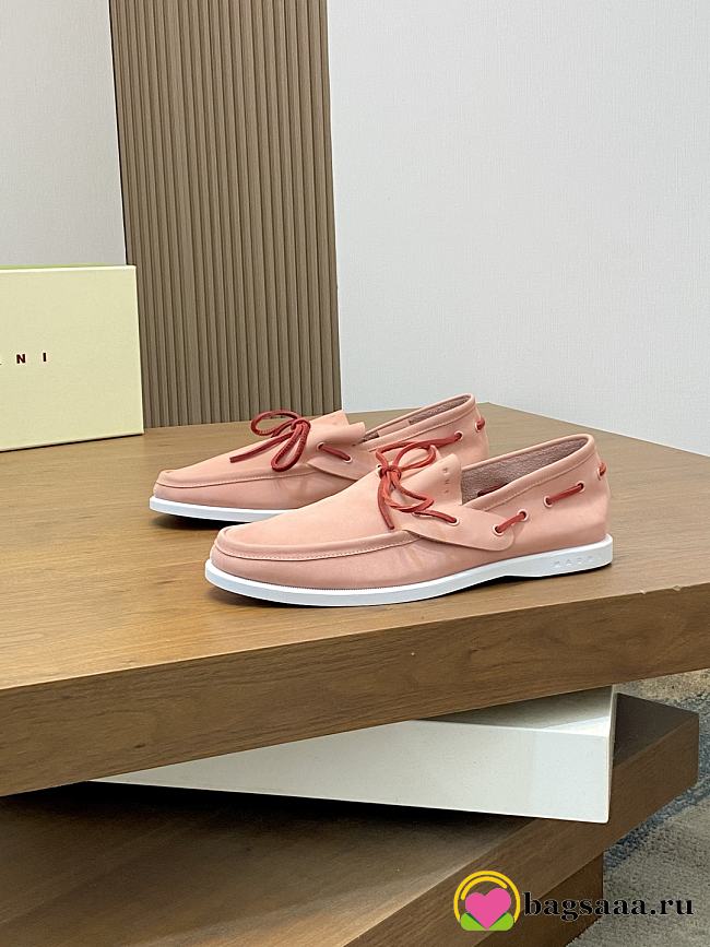 Bagsaaa Marni Pink nubuck boat loafer - 1