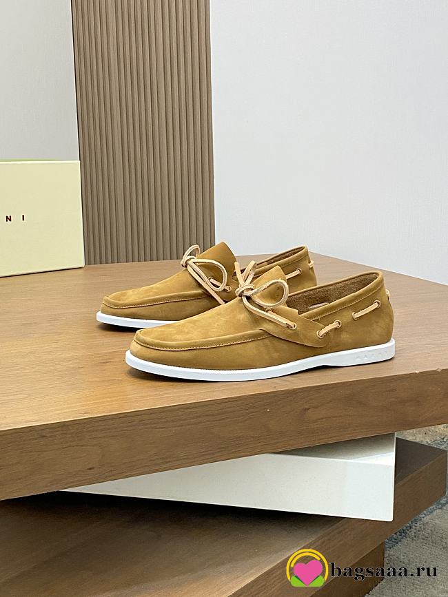 Bagsaaa Marni Brown nubuck boat loafer - 1