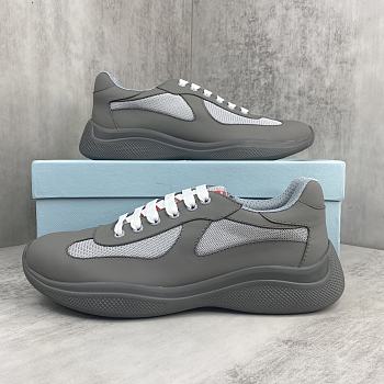 Bagsaaa Prada America's Cup Soft rubber and bike fabric sneakers gray