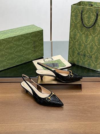 Bagsaaa Gucci Women's Horsebit slingback pump 782407 black