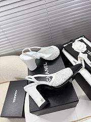 Bagsaaa Chanel Slingbacks G45509 White Embroidery & Grosgrain - 4