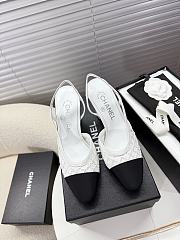 Bagsaaa Chanel Slingbacks G45509 White Embroidery & Grosgrain - 2