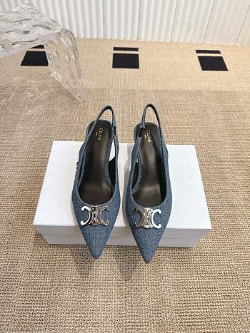 Bagsaaa Celine Alma Triomphe Slingback In Denim