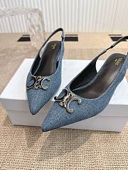 Bagsaaa Celine Alma Triomphe Slingback In Denim - 5