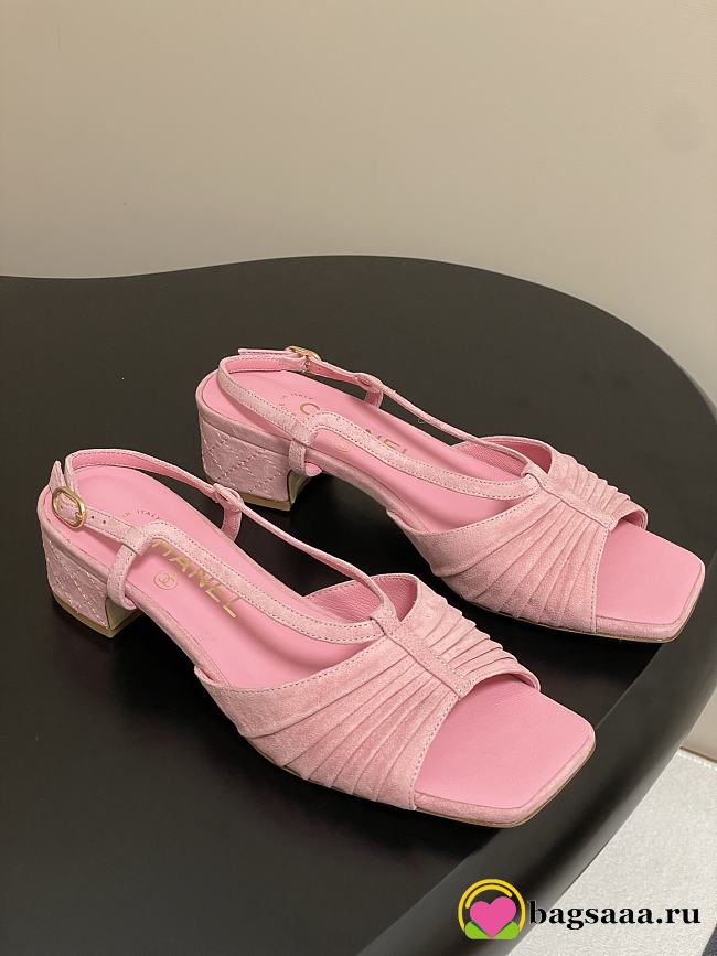 Bagsaaa Chanel Sandals G46329 Pink Suede - 1