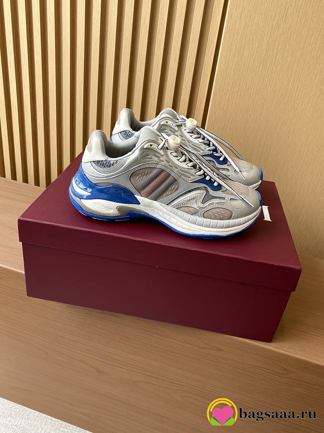 Bagsaaa Gucci 2.0 trainer Blue mesh and leather - 1