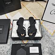 Bagsaaa YSL Satin Thong Sandals Black - 1