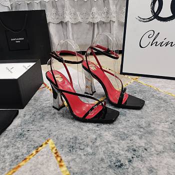 Bagsaaa YSL zora sandals in patent leather black