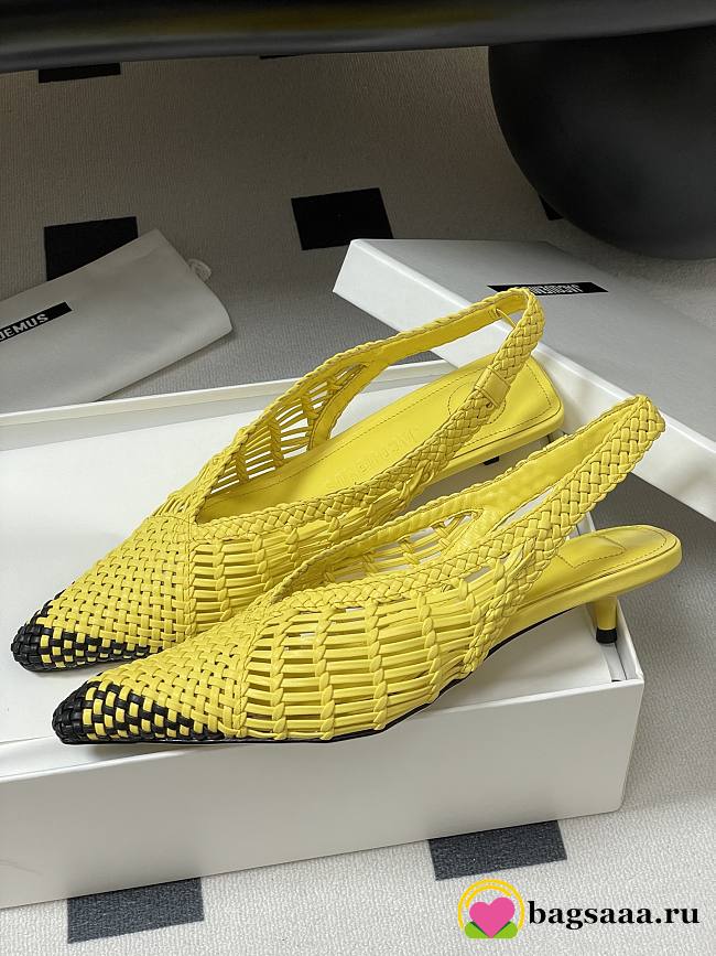 Bagsaaa Jacquemus Cubisto Banane 35 leather slingback pumps - 1