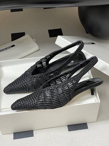 Bagsaaa Jacquemus Cubisto Black 35 leather slingback pumps