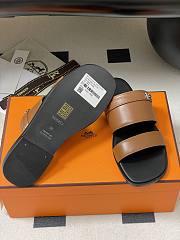 Bagsaaa Hermes Signature H Slides Brown - 2