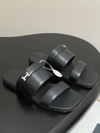 Bagsaaa Hermes Signature H Slides Black