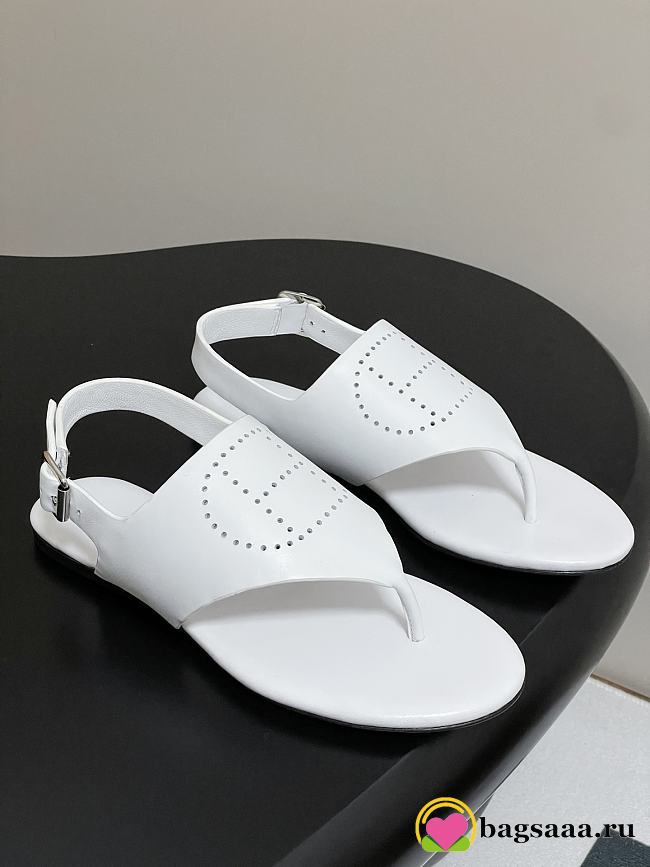 Bagsaaa Hermes Cutout H Sandals White - 1