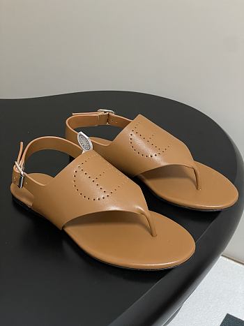 Bagsaaa Hermes Cutout H Sandals Brown