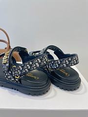 Bagssaa Dioract Sandal Cotton Embroidered with Deep Blue Dior Oblique Motif - 2