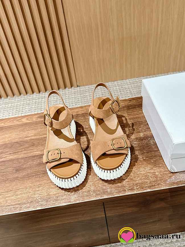 Bagsaaa Chloe Nama wedge sandal Dune Brown - 1