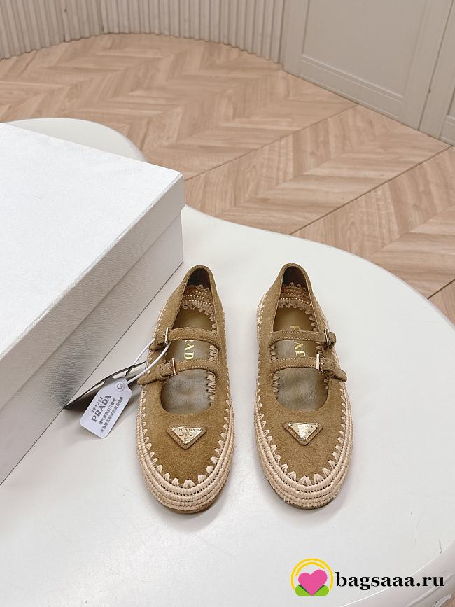 Bagsaaa Prada Suede ballerinas beige - 1