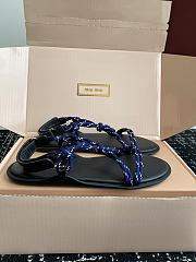 Bagsaaa Miu Miu Riviere cord and leather sandals Blue - 3