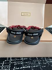 Bagsaaa Miu Miu Riviere cord and leather sandals Red - 4