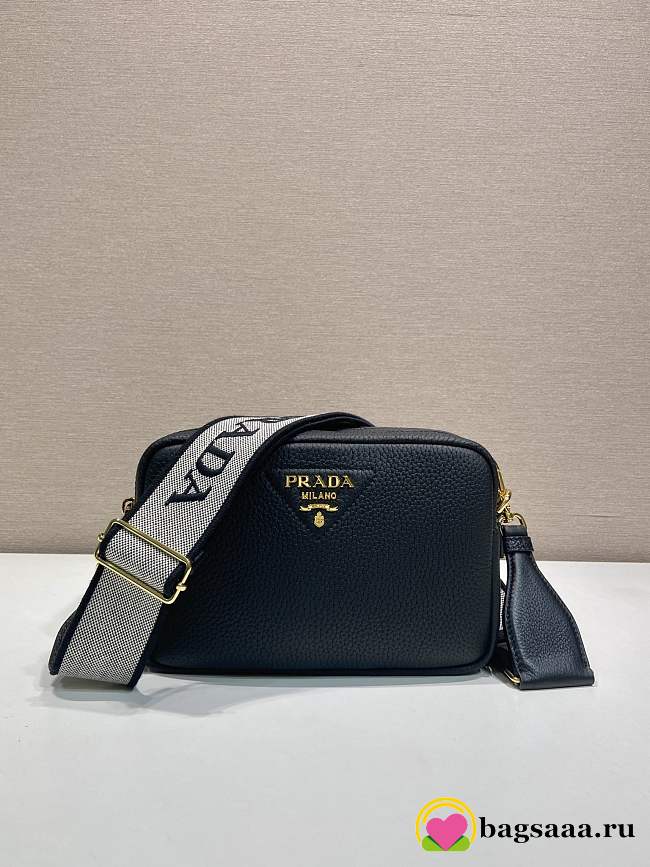 Bagsaaa Prada Small leather shoulder bag 1BH082 black - 22cm - 1