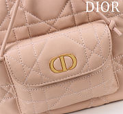 Bagsaaa Small Dior Caro Bucket Bag Powder Pink Macrocannage Lambskin - 24cm - 2