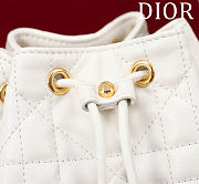 Bagsaaa Small Dior Caro Bucket Bag White Macrocannage Lambskin - 24cm - 4