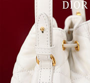 Bagsaaa Small Dior Caro Bucket Bag White Macrocannage Lambskin - 24cm - 3