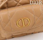 Bagsaaa Dior Caro Nano Bucket Bag Brown Macrocannage Lambskin - 15cm - 3