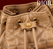 Bagsaaa Dior Caro Nano Bucket Bag Brown Macrocannage Lambskin - 15cm - 2
