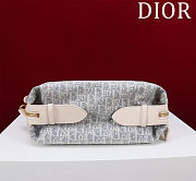 Bagsaaa Small D-Journey Bag Blue Dior Oblique Chambray with Raffia Effect and Light Biscuit Smooth Calfskin - 25.5cm - 4