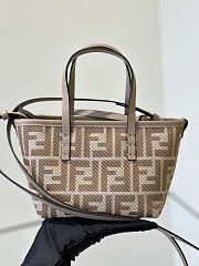 Bagsaaa Fendi Mini Roll Dove grey denim-effect FF jacquard mini-bag - 16cm - 1