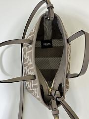 Bagsaaa Fendi Mini Roll Dove grey denim-effect FF jacquard mini-bag - 16cm - 3