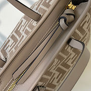 Bagsaaa Fendi Mini Roll Dove grey denim-effect FF jacquard mini-bag - 16cm - 2