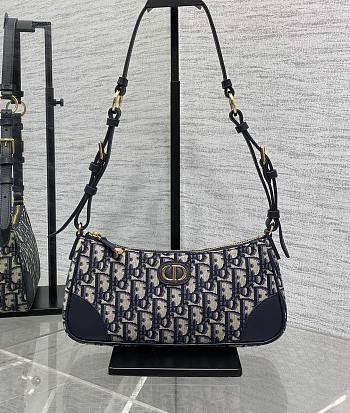 Bagsaaa Dior 30 Montaigne Wanderlust Mini Bag Blue Dior Oblique Jacquard and Smooth Calfskin - 26cm