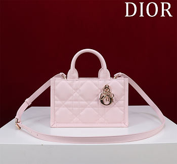 Bagsaaa Mini Dior Book Tote Pink Macrocannage Calfskin - 21.5 x 13 x 7.5 cm