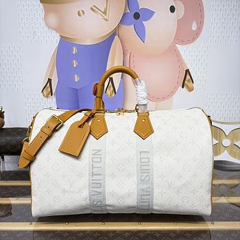 Bagsaaa LV M14838 Keepall Bandoulière 45 off white - 45cm
