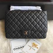 Bagsaaa Chanel Maxi Classic Handbag Black Grained Calfskin A58601 - 33cm - 3