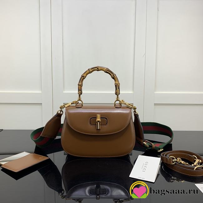 Bagsaaa Gucci Bamboo 1947 small bag brown - 21cm - 1