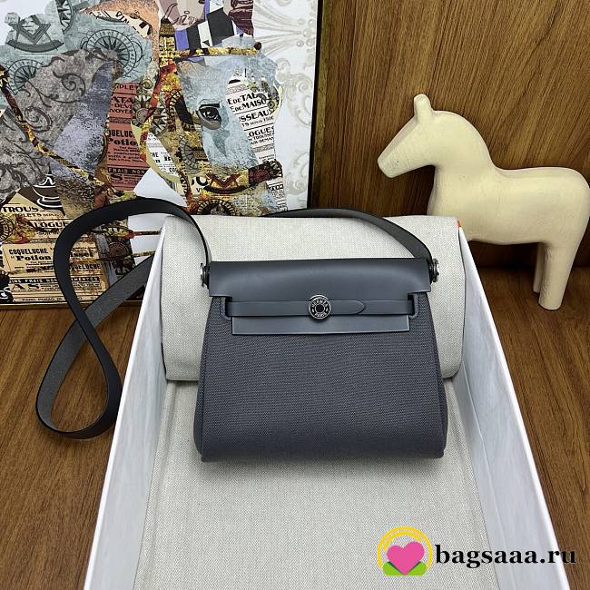 Bagsaa Hermes Mini Herbag Black - 20cm - 1