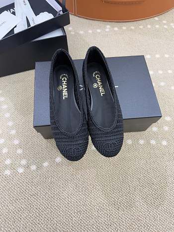 Bagsaaa Chanel Ballet flats G46352 Black Raffia