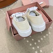 Bagsaaa Miu Miu Denim sneakers with logo Ivory - 3