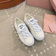 Bagsaaa Miu Miu Denim sneakers with logo Ivory - 2