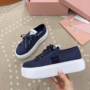 Bagsaaa Miu Miu Denim sneakers with logo Royal Blue - 1